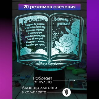 Книга подарок любимому учителю ночник SIBMAGIC S044