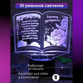 Книга подарок классному руководителю ночник SIBMAGIC S043